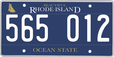 RI license plate 565012