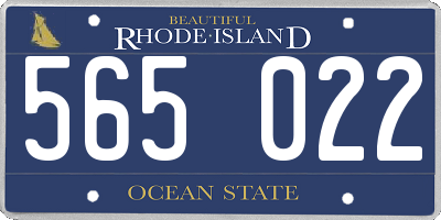 RI license plate 565022