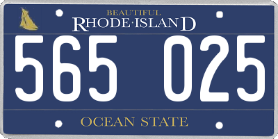 RI license plate 565025