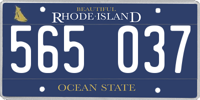 RI license plate 565037