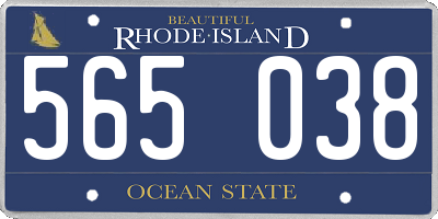 RI license plate 565038