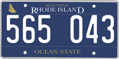 RI license plate 565043
