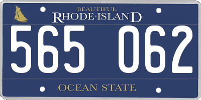 RI license plate 565062