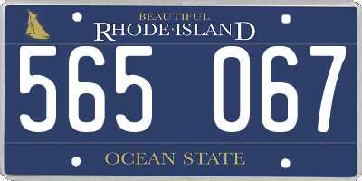 RI license plate 565067
