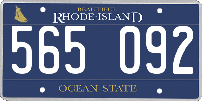 RI license plate 565092