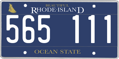 RI license plate 565111