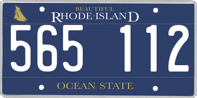 RI license plate 565112