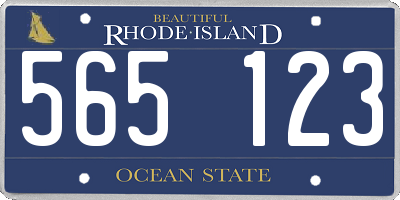 RI license plate 565123