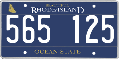 RI license plate 565125