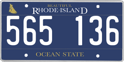 RI license plate 565136