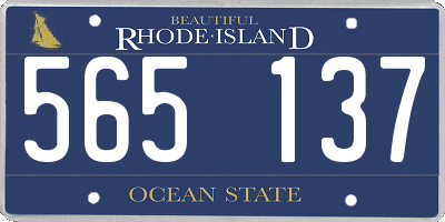 RI license plate 565137