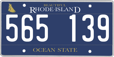 RI license plate 565139