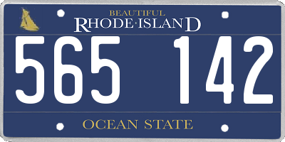 RI license plate 565142