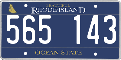 RI license plate 565143