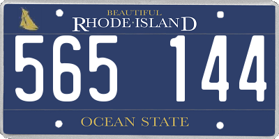 RI license plate 565144