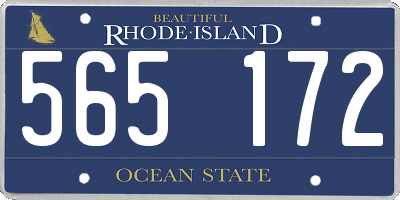 RI license plate 565172