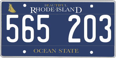RI license plate 565203