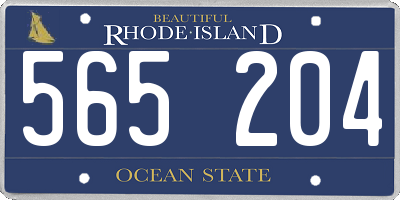 RI license plate 565204