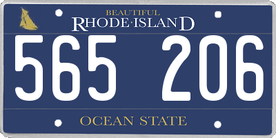 RI license plate 565206