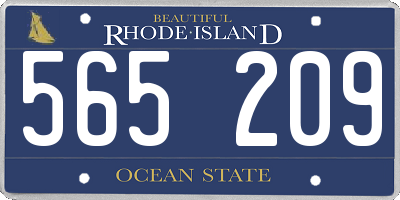 RI license plate 565209
