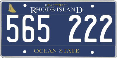 RI license plate 565222