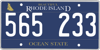 RI license plate 565233