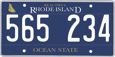 RI license plate 565234