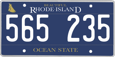 RI license plate 565235