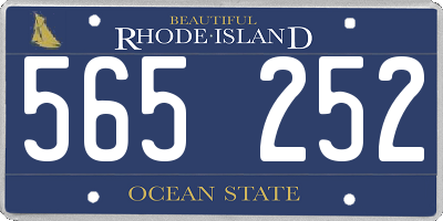 RI license plate 565252
