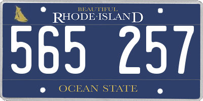 RI license plate 565257