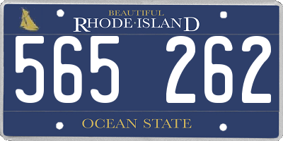 RI license plate 565262