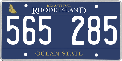 RI license plate 565285