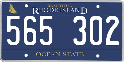 RI license plate 565302
