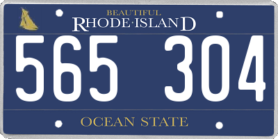 RI license plate 565304