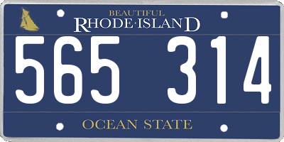 RI license plate 565314