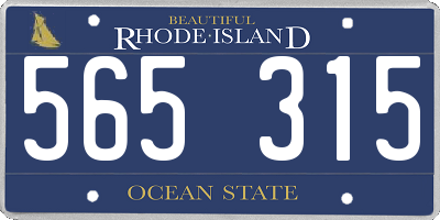 RI license plate 565315