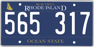 RI license plate 565317