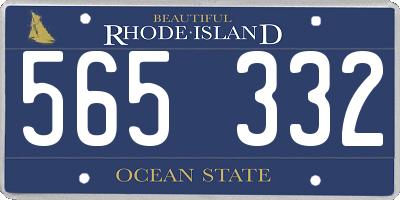 RI license plate 565332