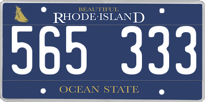 RI license plate 565333