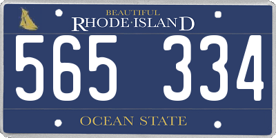 RI license plate 565334