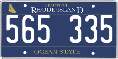 RI license plate 565335