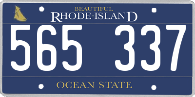 RI license plate 565337