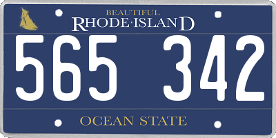 RI license plate 565342
