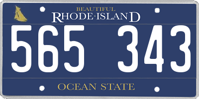 RI license plate 565343
