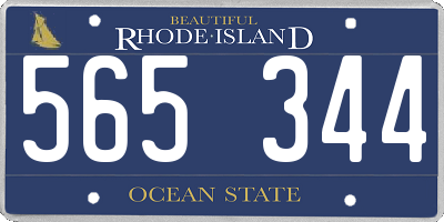 RI license plate 565344
