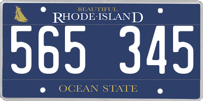 RI license plate 565345