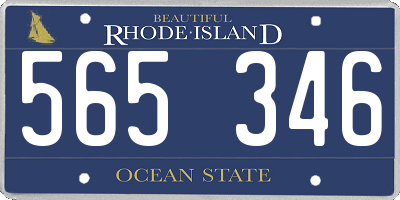 RI license plate 565346
