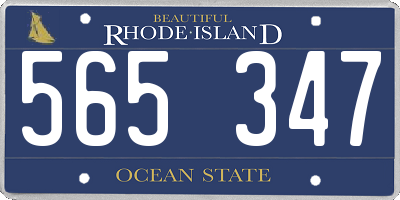 RI license plate 565347