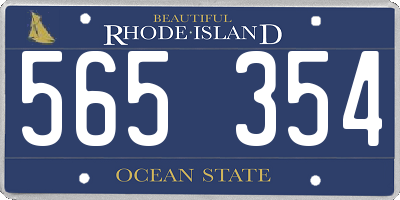 RI license plate 565354