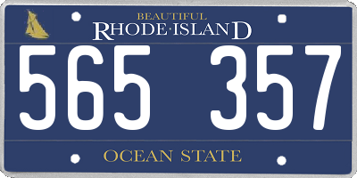 RI license plate 565357